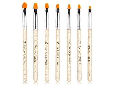 Aoshang 7Pcs Uv Gel Nail Brush, Poly Extension Gel Brush, Nail Art Tips Builder Brush Nail Painting Brush Pen Set(No.2/4/6/8/10/12/14) in Kuwait