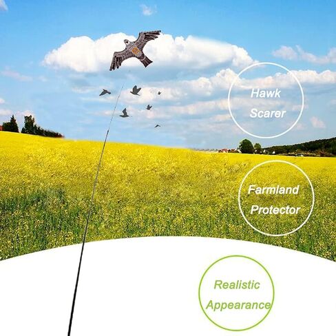 Bird Deterrent Printed Hawk Kite Reflective Wings with Fiberglass Pole in Saudi Arabia