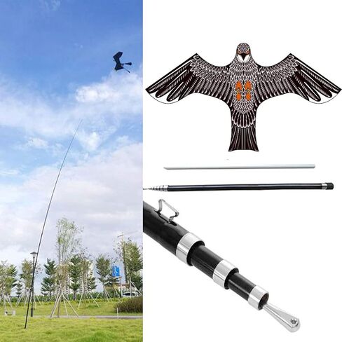 Bird Deterrent Printed Hawk Kite Reflective Wings with Fiberglass Pole in Saudi Arabia