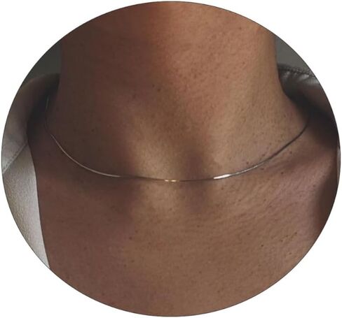 BERISO 14K Gold/Silver Plated Satellite Choker Shining Dots Station Box Chain 3 Blue Beads Sparkle Chain Necklace Open Hearts Open Stars Link Chain Exquisite Jewelry Gifts for Women Mom Girlfriend in Kuwait
