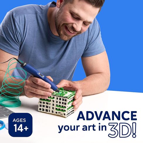 SCRIB3D Advanced 3D Printing Pen with 20 Feet of Filament, Stencil Book, and Project Guide in Saudi Arabia