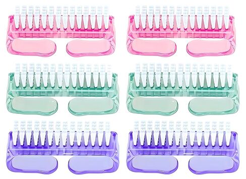 YOFAN 6pcs Big Handle Grip Nail Brush, Fingernail Scrub Cleaning Brush for Toes and Nails, Pedicure Cleaner Brushes for Men and Women Assorted Colors,6 Pieces in Saudi Arabia
