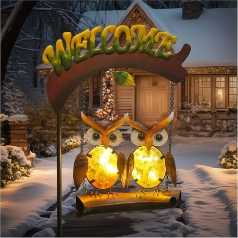 HONGLAND Outdoor Garden Solar Lights,Frog Swing Garden Decor,Frog Decorative Stake with Welcome Sign for Landscape Patio Yard (48 inch) in Kuwait