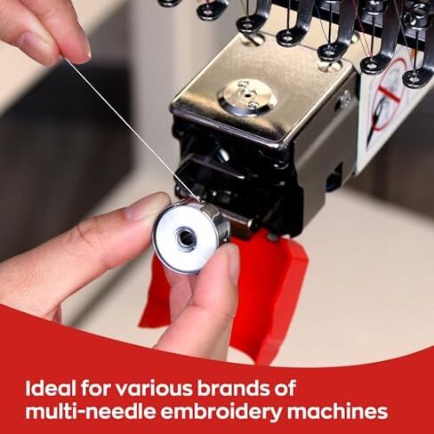 Poolin EOM 15-Needle Embroidery Machine | Starter Plus Bundle – Includes 40 Thread Kit, 144pcs Bobbins, Cut Away & Tear Away Stabilizers, Tool Set in Saudi Arabia