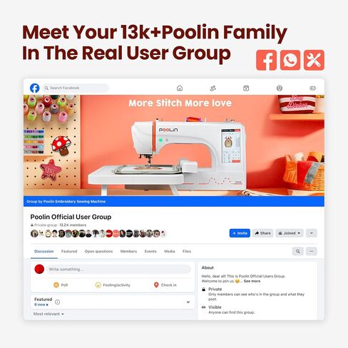 Poolin 15 Needle Commercial Embroidery Machine, 20" x 14" Large Embroidery Area,10" Touchscreen, InStitch OS5 System,270° Cap Embroidery, WiFi & USB, 11 Hoops for Hats, Shirts, Patches and Shoes in Saudi Arabia