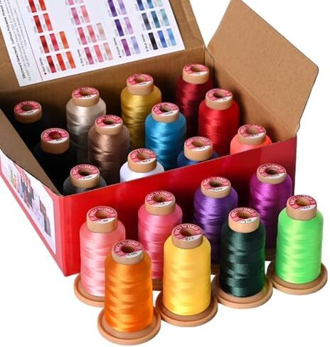 POOLIN EOC05 Beginner Plus Bundle with 20 Thread Spools, 25 Bobbins & Water-Soluble Stabilizer Sheets, Home Embroidery Starter Kit in Saudi Arabia
