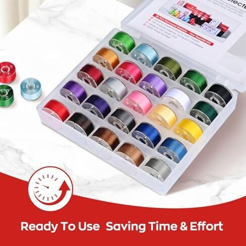 POOLIN EOC05 Beginner Plus Bundle with 20 Thread Spools, 25 Bobbins & Water-Soluble Stabilizer Sheets, Home Embroidery Starter Kit in Saudi Arabia