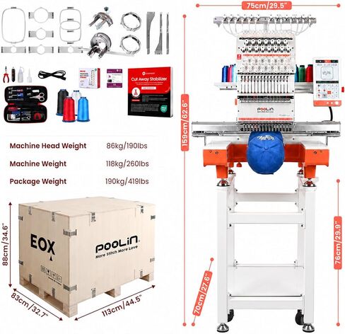 Poolin EOX 15-Needle 20" x 14" Large Embroidery Area in Saudi Arabia