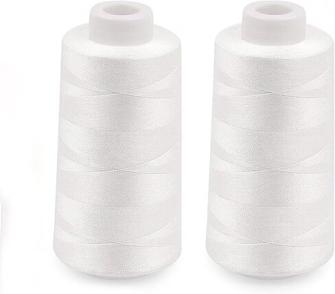2 Pack 3000 Yards White Serger Thread Cones, Each Spool,Sewing Thread in Saudi Arabia