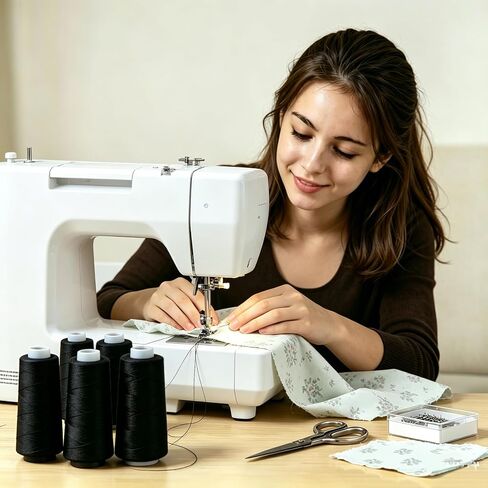 2 Pack 3000 Yards Black Serger Thread Cones, Each Spool,Sewing Thread in Saudi Arabia