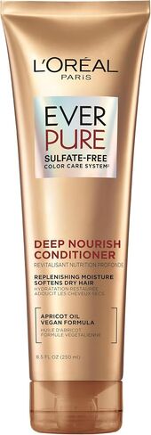 L'Oreal Paris EverCreme Sulfate Free Conditioner for Dry Hair, Triple Action Hydration for Dry, Brittle or Color Treated Hair, with Apricot Oil, 8.5 Fl; Oz (Pack of 1) (Packaging May Vary) in Kuwait