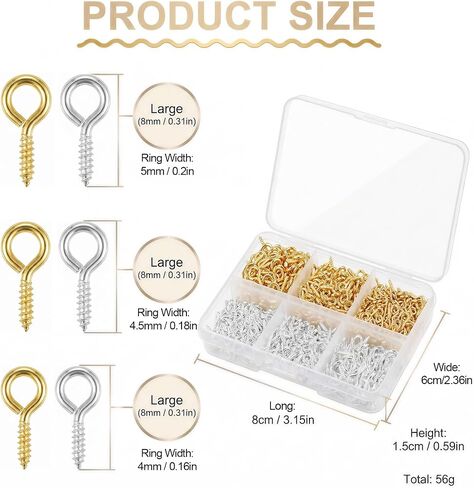 800PCS Screw Eye Pins, Gold Silver Mini Eye Hooks for Jewelry Making in Kuwait