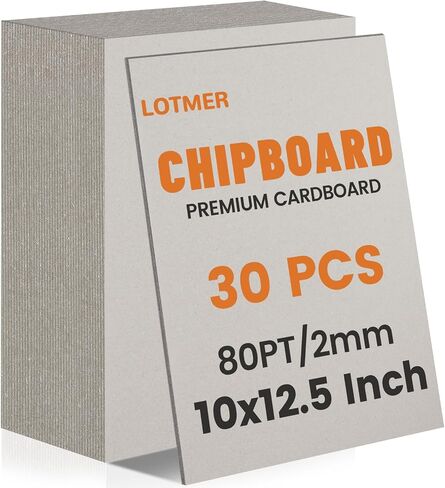 LOTMER 30 Pack 10 x 12.5 Inch 80PT Chipboard Sheets in Saudi Arabia