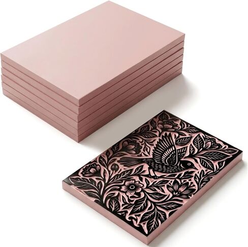 16 Pack Linoleum Blocks for Printmaking, 4x6 Inch Soft Rubber Carving Blocks for Stamp Making, Pink Linocut Blocks for Printmaking Supplies, Block Printing Kit for Beginners & Professionals in Saudi Arabia