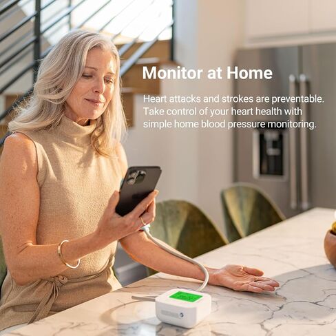 جهاز مراقبة ضغط الدم الذكي من أعلى الذراع من iHealth Track مع سوار واسع النطاق يناسب الأذرع القياسية للبالغين، متوافق مع أجهزة iOS وAndroid in Kuwait