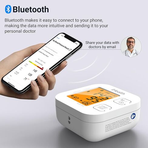 جهاز مراقبة ضغط الدم الذكي من أعلى الذراع من iHealth Track مع سوار واسع النطاق يناسب الأذرع القياسية للبالغين، متوافق مع أجهزة iOS وAndroid in Kuwait