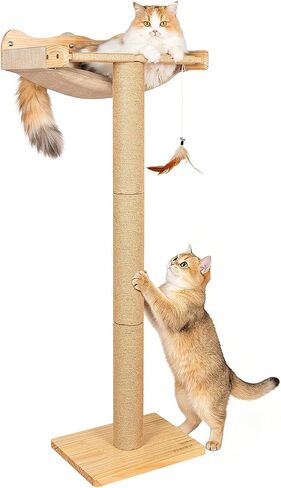 46" Tall Cat Scratching Post with Window Perch in Kuwait