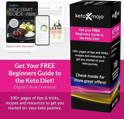 150 Ketone Test Strips with Free Keto Guide eBook & Free APP. Urine Test for Ketosis on Ketogenic & Low-Carb Diets. Extra-Long Strips. in Saudi Arabia