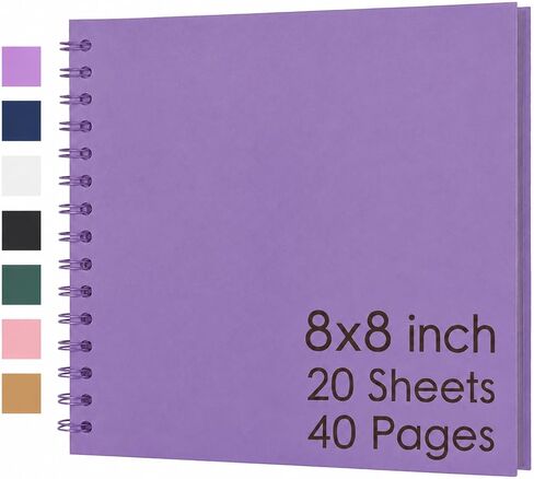 Scrapbook Album 7x7 Inch Hardcover Kraft Paper 40 Pages Brown in Kuwait