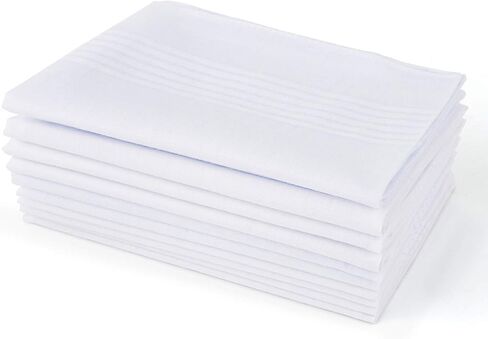 Scotamalone Men's Handkerchiefs 100% Soft Cotton White Hankie Hankerchieves in Kuwait