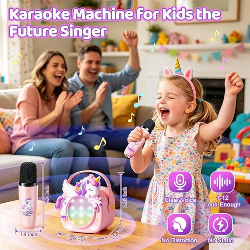 Unicorn Karaoke Machine for Kid,Girl Birthday Gift,Designed Gift Box in Kuwait