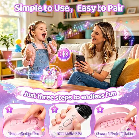 Unicorn Karaoke Machine for Kid,Girl Birthday Gift,Designed Gift Box in Kuwait