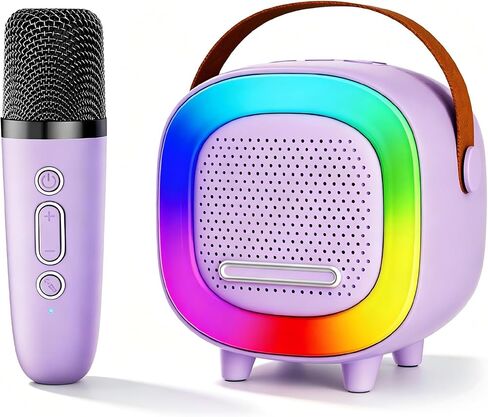 Kids Karaoke Machine Toy Ages 3-12, Mini 2 Wireless Mics Bluetooth Speaker in Saudi Arabia