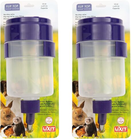 Lixit® Lever Valve Top Fill No Drip Water Bottles for Rabbits, Chinchillas, Ferrets, Guinea Pigs and Adult Rats (Purple (Pack of 1), 32 Ounce) in Kuwait