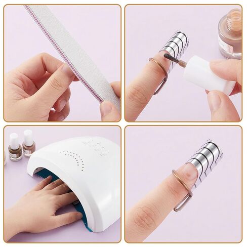 20 Pieces Reusable Nail Extension Forms Guide Protector Nail Tips Acrylic UV Gel Protector French Nail Forms for Nail Manicure Accessory Nail Salon Home Supply in Kuwait