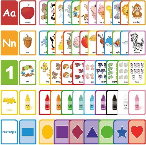 ZazzyKid Flash Cards for Toddlers-Learn Alphabets, Numbers, Colors & Shapes in Saudi Arabia
