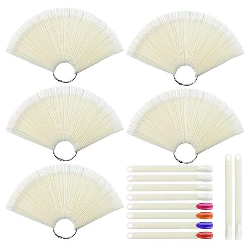 CZWESTC 300 pcs Nail Polish Swatch Sticks Nail Swatch Sticks with Ring False Nail Sample Sticks Nail Polish Board Nail Accessories for Nail Art Polish Display and Home DIY in Saudi Arabia