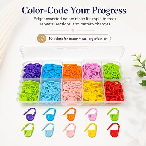 200Pcs Crochet Stitch Marker Knitting Crochet Locking Stitch Multi-Color Markers Stitch Markers Clips for Handwork Knitting Craft in Kuwait