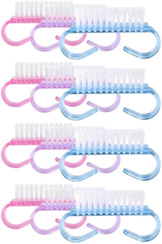 12-Pack Handle Grip Nail Brush(assorted color), Fingernail Scrub Cleaning Brushes for Toes and Nails Cleaner, Pedicure Brushes for Men and Women in Kuwait
