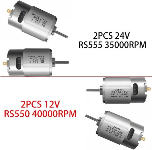 JRRXM Pair of 12V 18V 20V 24V Fast Drive Motor High Speed Engine for Kid's Power Wheels Ride on Toys Electric Car Motor Upgrade Replacement Parts Accessory 2PCS (24VRS555 40000RPM) in Saudi Arabia