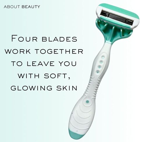 About Body Spa Shave 4-Blade Disposable Razors, Premium Disposable Shavers With Coconut Oil Moisture Pad, 4 Count in Saudi Arabia