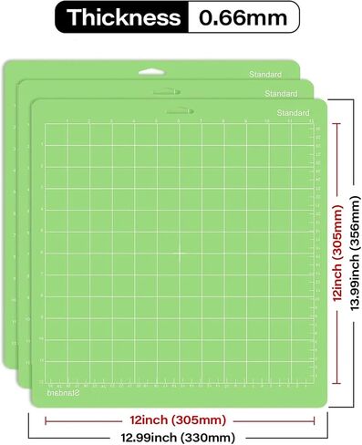 Gwybkq Cutting Mat, Compatible With Maker 3/Maker/Explore 3/Air 2/Air/One 12 Pack 12x12 Cut Mats Replacement Accessories Adhesive Sticky Green Cricket Standard Card in Kuwait