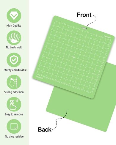 Gwybkq Cutting Mat, Compatible With Maker 3/Maker/Explore 3/Air 2/Air/One 12 Pack 12x12 Cut Mats Replacement Accessories Adhesive Sticky Green Cricket Standard Card in Kuwait
