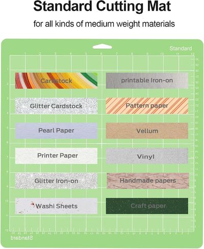Gwybkq Cutting Mat, Compatible With Maker 3/Maker/Explore 3/Air 2/Air/One 12 Pack 12x12 Cut Mats Replacement Accessories Adhesive Sticky Green Cricket Standard Card in Kuwait