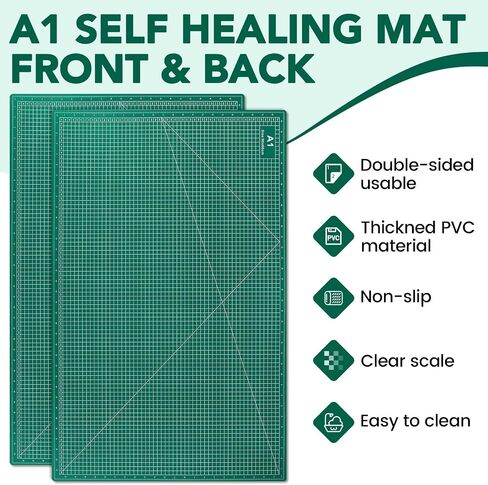 Large Cutting Mat 24"x36", 1 Pack Double-Sided 5-Ply Self Healing Sewing Cutting Mat, Cutting Mats Board for Crafts-Sewing, Fabric, Quilting, Scrapbooking Project in Kuwait