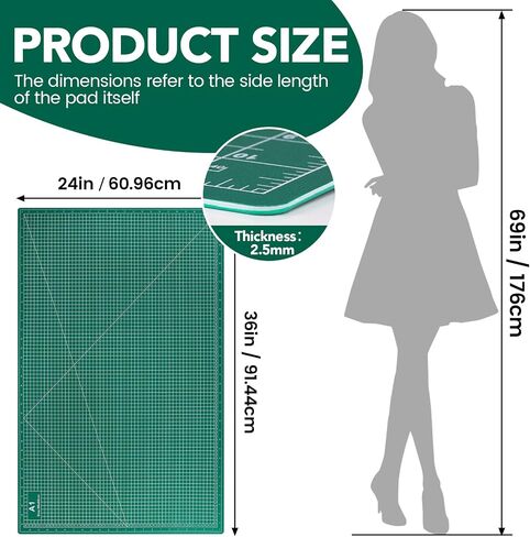 Large Cutting Mat 24"x36", 1 Pack Double-Sided 5-Ply Self Healing Sewing Cutting Mat, Cutting Mats Board for Crafts-Sewing, Fabric, Quilting, Scrapbooking Project in Kuwait