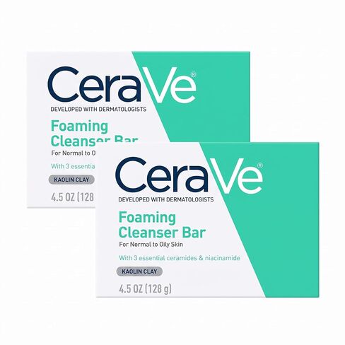 CeraVe Foaming Cleanser Bar for Normal to Oily Skin - Bundle of 6 Cleanser Bars - Fragrance Free - 4.5 oz Cleansing Bars in Kuwait