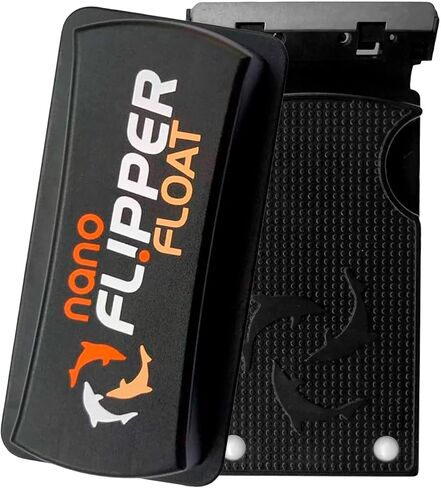 FL!PPER Flipper Cleaner Float - منظف زجاج حوض السمك المغناطيسي العائم 2 في 1 - منظف خزان الأسماك - أدوات تنظيف وكاشطة حوض السمك - منظف حوض السمك العائم، قياسي in Kuwait