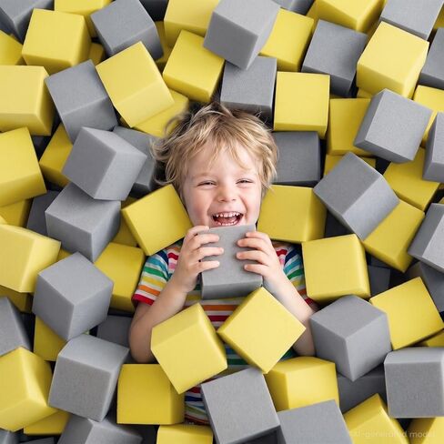 100 Pack Foam Pit Cubes – 3.15 Inch Soft Play Blocks High Density Flame Retardant Spongefor Trampoline, Gymnastics, Parkour, Skate Parks, Playgrounds & Sensory Play in Kuwait