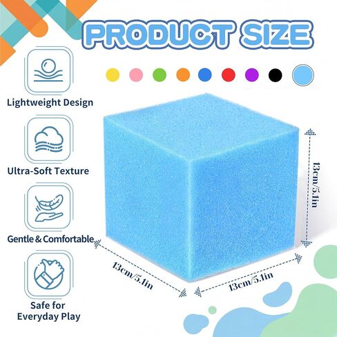 12 Pack colorful 5 x 5 x 5 Inch Foam Pit Blocks，Soft Foam Cubes Block Set in Kuwait