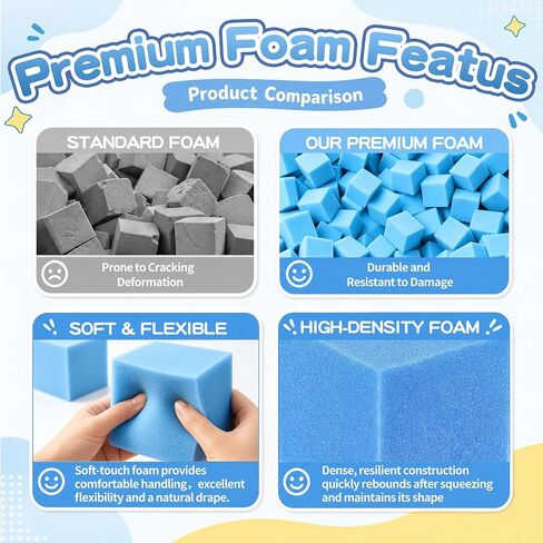 12 Pack colorful 5 x 5 x 5 Inch Foam Pit Blocks，Soft Foam Cubes Block Set in Kuwait