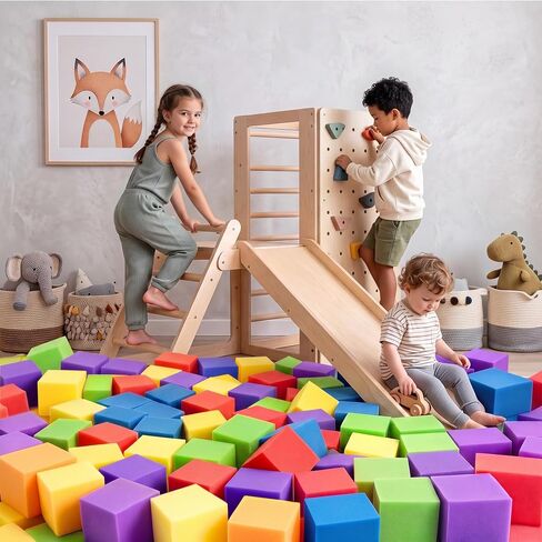 12 Pack colorful 5 x 5 x 5 Inch Foam Pit Blocks，Soft Foam Cubes Block Set in Kuwait