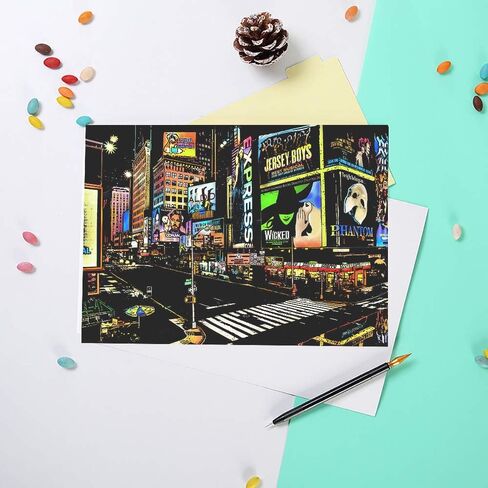 Scratch Art Painting Kit for Adults and Teens, 8 Sheets City Scenery Night View Scratchboards with 5 Engraving Tools, Rainbow Art Paper Set for DIY Crafts, Stress Relief Activity in Saudi Arabia