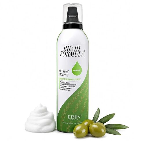 EBIN NEW YORK LOCK'N POMADE Setting Mousse - Olive Oil (12.49oz/ 354ml) | Moisturizing & Shine, Long Lasting Hold, Frizz Control, Infused with Tea Tree Oil and Aloe in Kuwait