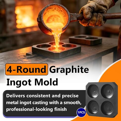 4-Round Graphite Ingot Mold, 1.57" High Purity Round Coin Mold in Saudi Arabia