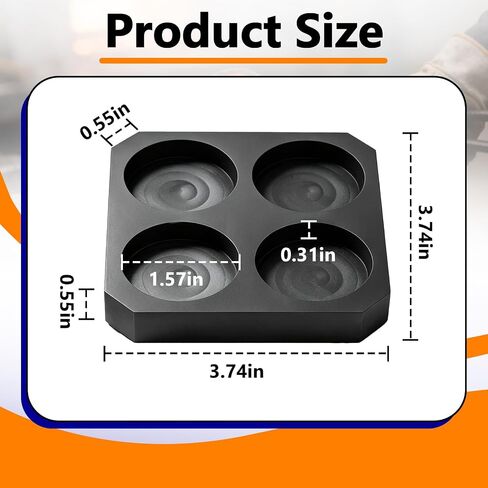 4-Round Graphite Ingot Mold, 1.57" High Purity Round Coin Mold in Saudi Arabia